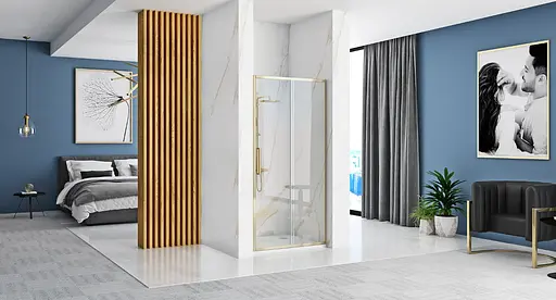 Душові двері Rea Rapid Slide 150 gold REA-K5617 - фото 2