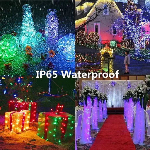 Светодиодные гирлянды FANSIR, 2 комплекта по 50 светодиодов с питанием от USB, многоцветные гирлянды, меняющиеся, с пультом - фото 6