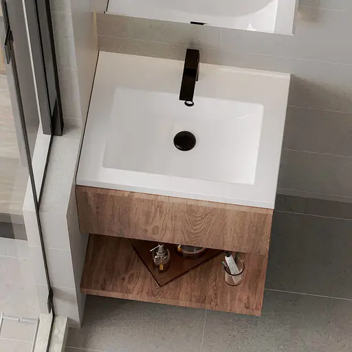 Раковина глянцева врізна Amidicon Cosmo 60 600x450 з литого каменю Cosmopolite_60_HL, Білий - фото 8