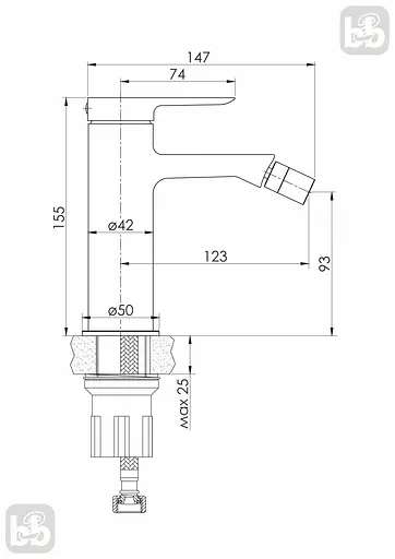 Смеситель для биде de la noche Volle Libra 1521.020104 Черный матовый - фото 2