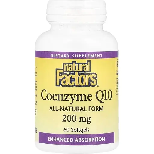 Коензим Q10 Natural Factors Coenzyme Q10 200 mg, 60 капсул