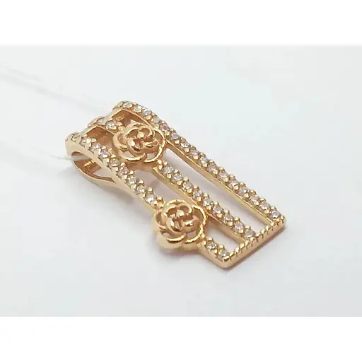 Золотая подвеска Семейные драгоценности с фианитами. 1740385 - фото 2