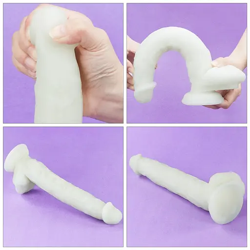 Неоновый фаллоимитатор LoveToy Lumino Play 26.9 см голубой - фото 18
