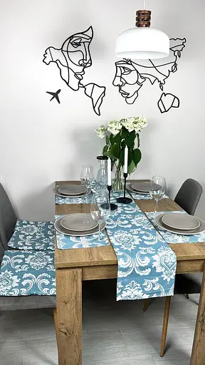 Доріжка водовідштовхувальна з принтом Вензель петроль 170х30 см Синій - фото 3