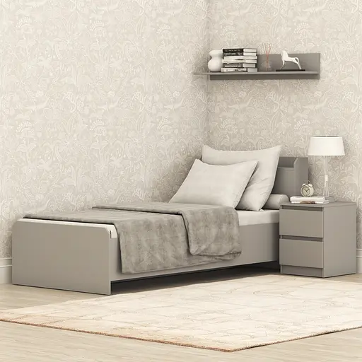 Кровать односпальная MebelStar Нео 90x200 см Серая мышка (MBS-1148) - фото 1