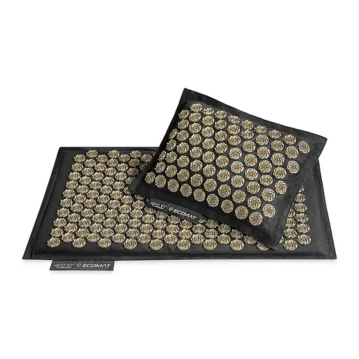 Коврик акупунктурный 4FIZJO Eco Mat Аппликатор Кузнецова с подушкой 68 x 42 см Black/Gold 4FJ0179 (P-5907739311566) - фото 7