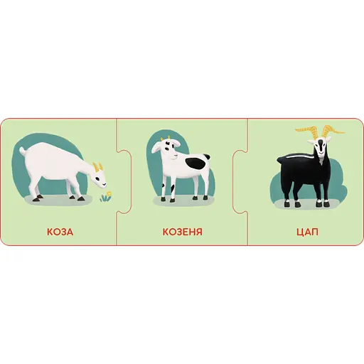 Логічні ланцюжки "Малюки тварини та їхні сім'ї" 1782001 українською мовою - фото 2