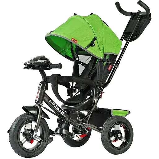 Трехколесный велосипед Best Trike 3390-34-820 с надувными колесами фарой USB и зеленым пультом.