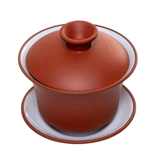 Гайвань из Иссинской глины с белой глазурью 60 мл Рыжий - фото 4