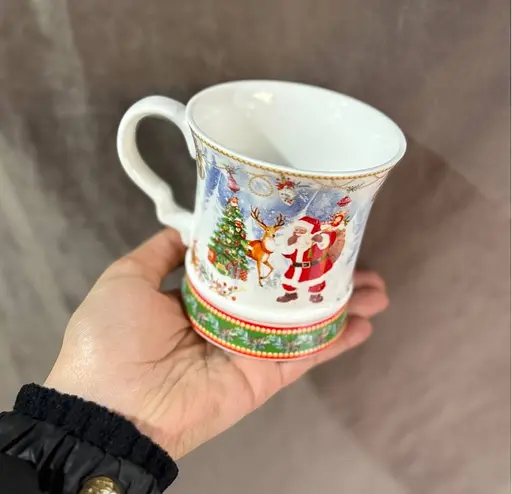 Чайный набор 2 чашки R36272 Санта керамика в подарочной упаковке 280 мл Белая - фото 3