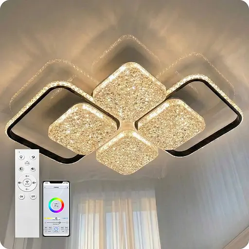 Люстра светодиодная 517 Light с пультом 144Вт Черный (02128) - фото 1