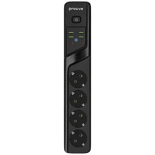 Мережевий фільтр Proove Power Strip P-04 (4 розетки + 4 USB + 2 Type-C) 3M black (PSP442430001) - фото 4