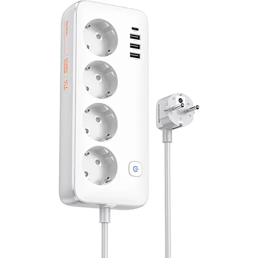 Сетевой фильтр Hoco AC21 Sunlight White [128371]