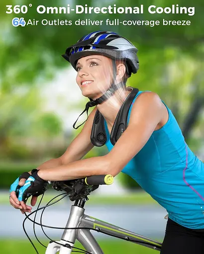 Портативный шейный вентилятор 5000 мАч 3 скорости - фото 2