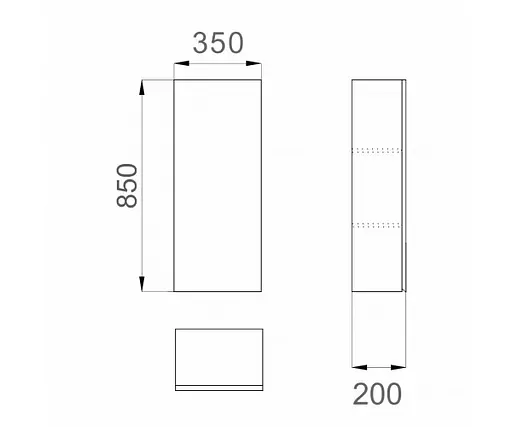 Напівпенал підвісний Sanwerk Slim "Форева Air" 35 білий, правий (MV0000806), Білий - фото 5