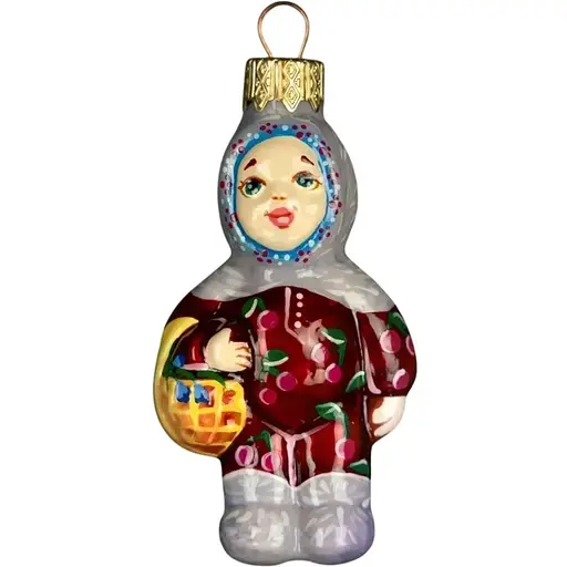 Ялинкова прикраса Різдвяні історії Малюк з кошиком скло (4820001045079)