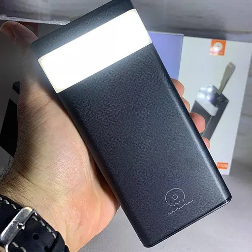 Портативное зарядное устройство Power Bank WUW Y108 30000 mAh LED фонарь Черный - фото 5