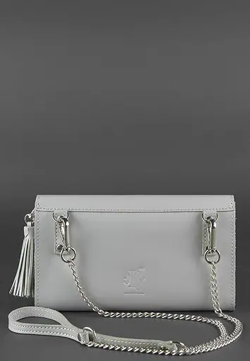 Шкіряна жіноча сумка Еліс сіра - фото 5