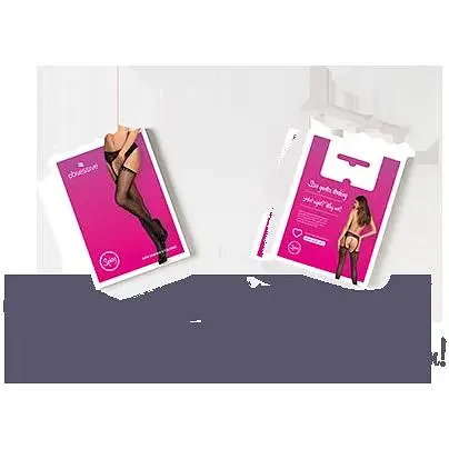 Сітчасті панчохи-стокінги зі стрілкою Obsessive Garter stockings S314 S/M/L, чорні - фото 7