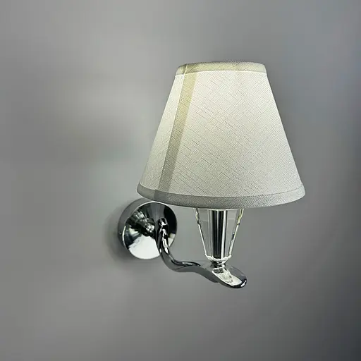 Бра з білим абажуром та прозорим кришталем Line F S 609/1 N CH - фото 4