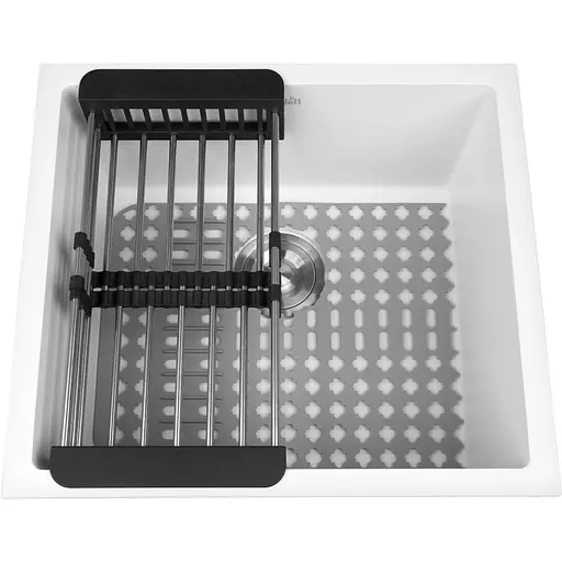 Біла кухонна мийка Nett NW-5045 під стільницю 1 мм з нержавіючої сталі - фото 5