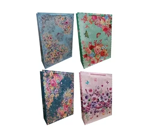 Подарочный пакет гигант картонный, 200 г/м², Цветочный, 51x72x18 см, 2 шт. в упаковке (в ассортименте)