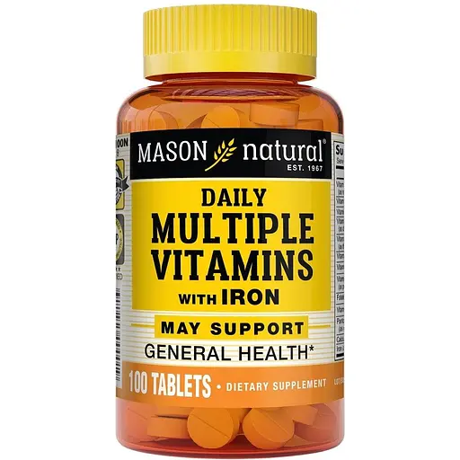 Мультивітаміни із залізом на кожен день Mason Natural Daily Multiple Vitamins With Iron 100 таблеток