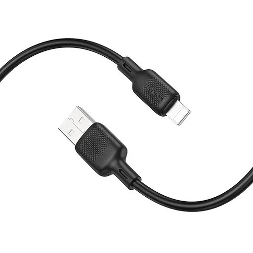 Дата кабель Borofone BX113 Lenny USB to Lightning 2.4A (2m) Black - фото 3