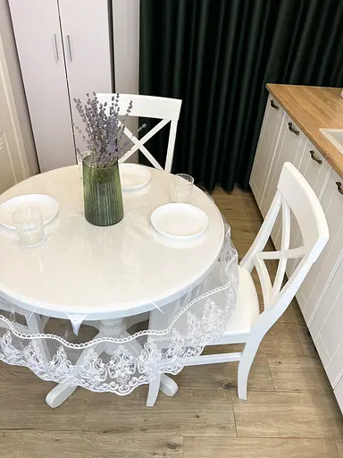 Силіконова скатертина з білим мереживом Петек 15 см 380х190 см - фото 9