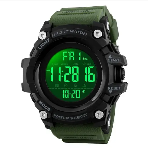 Чоловічий спортивний годинник Skmei 1384 Зелений - фото 2