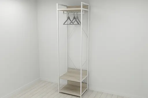 Шафа Гардероб Уні секція 1 серії Конект Ferrum-decor 220x60x50см Білий метал ДСП Дуб Сонома 32 мм (FRD-104509) - фото 9