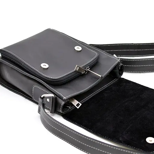 Кожаная мужская сумка через плечо TARWA 26х22х6 см sum0025846 - фото 6