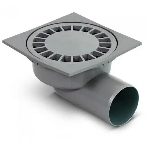 Трап горизонтальный Pestan 50 мм с пластиковой решеткой 150х150 мм (240159) - фото 1