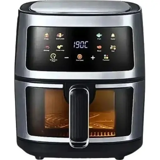 Аерофритюрниця безмасляна Henschll 8л електрична з сенсорним керуванням 3200Вт Сірий / Чорний - фото 1