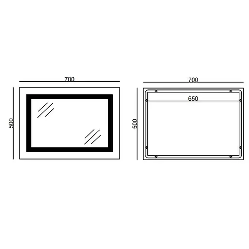 Дзеркало Mixxus Warm MR12-70x50-Reverse (LED Touch, антизапотівання, димер, регулювання яскравості) MI6670 - фото 7