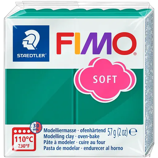 Пластика для біжутерії Soft Смарагдова зелена 57г Fimo - фото 1