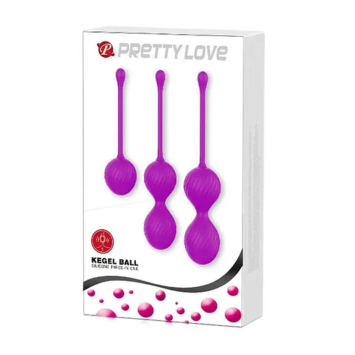 Набор вагинальных шариков Pretty Love Kegel Balls, 3 шт., фиолетовый - фото 8