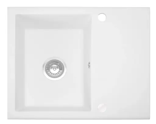 Кухонна мийка гранітна Rea North white ZLE-00127, Білий - фото 2