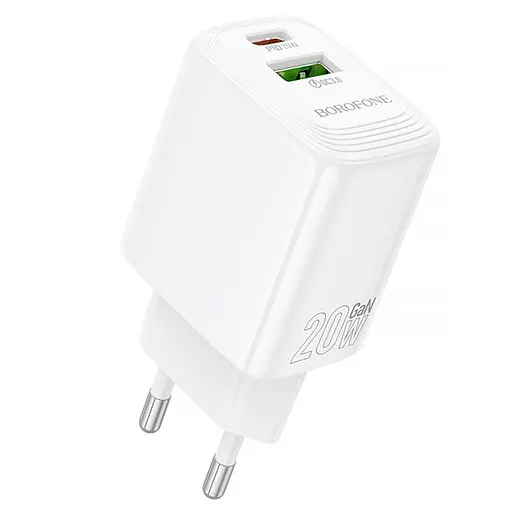 МЗП Borofone BN27 Fuente PD20W+QC3.0 (1USB-A/1C) White