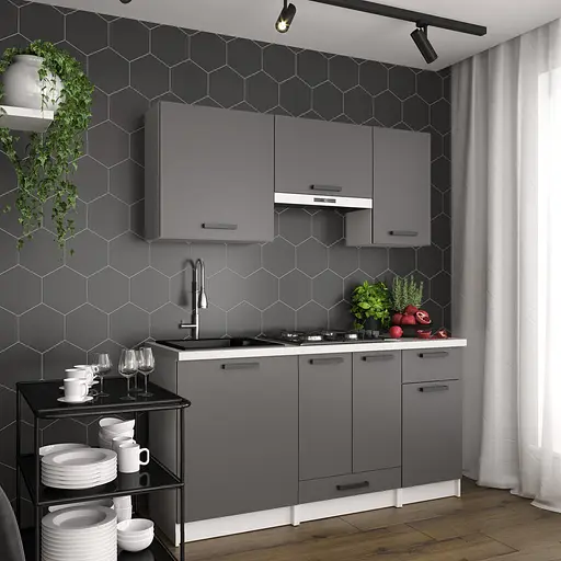 Кухня модульная MebelStar Nika 1,6 м Антрацит (MBS-1454)