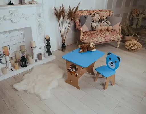 Дитячий стіл парта зі стільчиком для малювання та навчання Левеня - фото 6