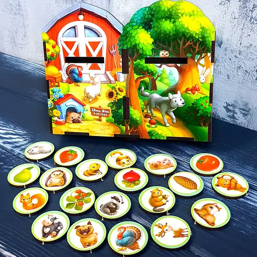 Настольная игра Ubumblebees Дикие и домашние животные PSF021 сортер-комодик деревянная - фото 3