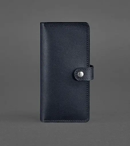 Шкіряне портмоне 7.0 темно-синє - фото 1