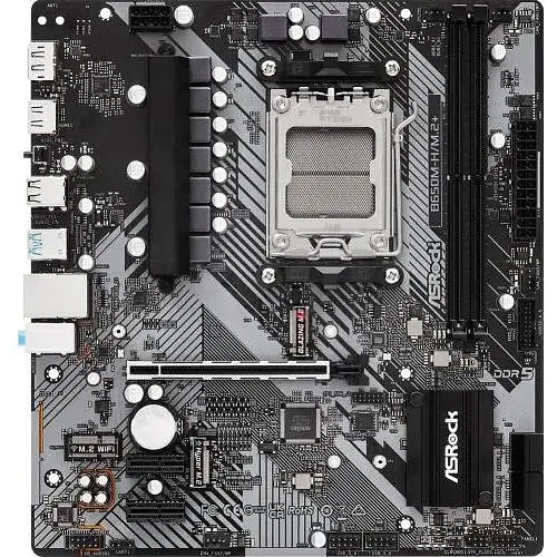 Материнська плата ASRock AM5 B650M-H/M.2+, B650, 2xDDR5, Int.Video (CPU), 4xSATA3, 2xM.2, 1xPCI-E 4.0 16x, 2xPCI-E 4.0 1x, 1x, 1x RTL8111H, 6xUSB3.2/6xUSB2.0, HDMI/DP, Micro ATX - фото 3