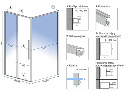 Душова кабіна Rea Solar 90x90 black REA-K6412, Чорний матовий, Універсальна, прозорий - фото 5