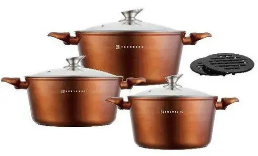 Універсальний набір каструль із кришками Edenberg EB-7422 з литого алюмінію з антипригарним покриттям - фото 4