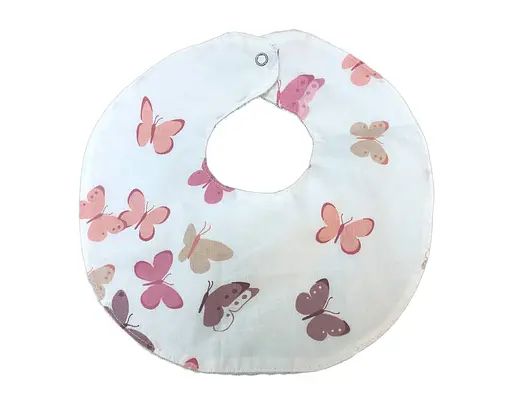 Непромокаемый слюнявчик Moontime "Розовые бабочки" - фото 1