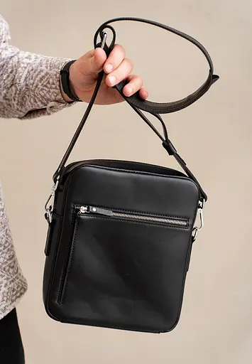 Шкіряна сумка Challenger S чорна - фото 3