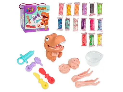 Набор для творчества Strateg Мистер тесто Dino Dentist - фото 2