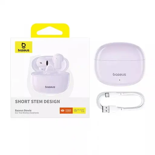 Бездротові навушники Baseus Bowie E11 True Wireless Earphones, ENC, BT5.3, 40mAh, 400mAh, 7h, Purple A00053500533-Z1 - фото 4